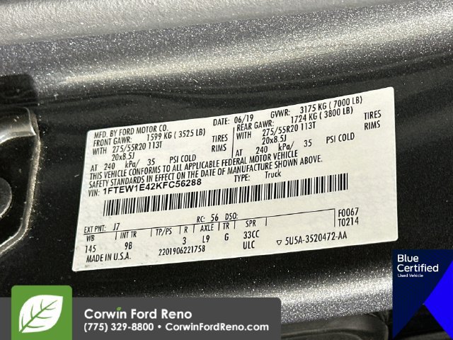 Certified 2019 Ford F150 Platinum w/ Equipment Group 701A Luxury AWD/4WD image 39