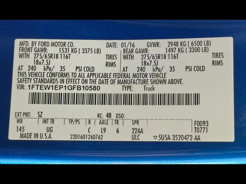 Used 2016 Ford F150 XLT w/ Equipment Group 302A Luxury image 55