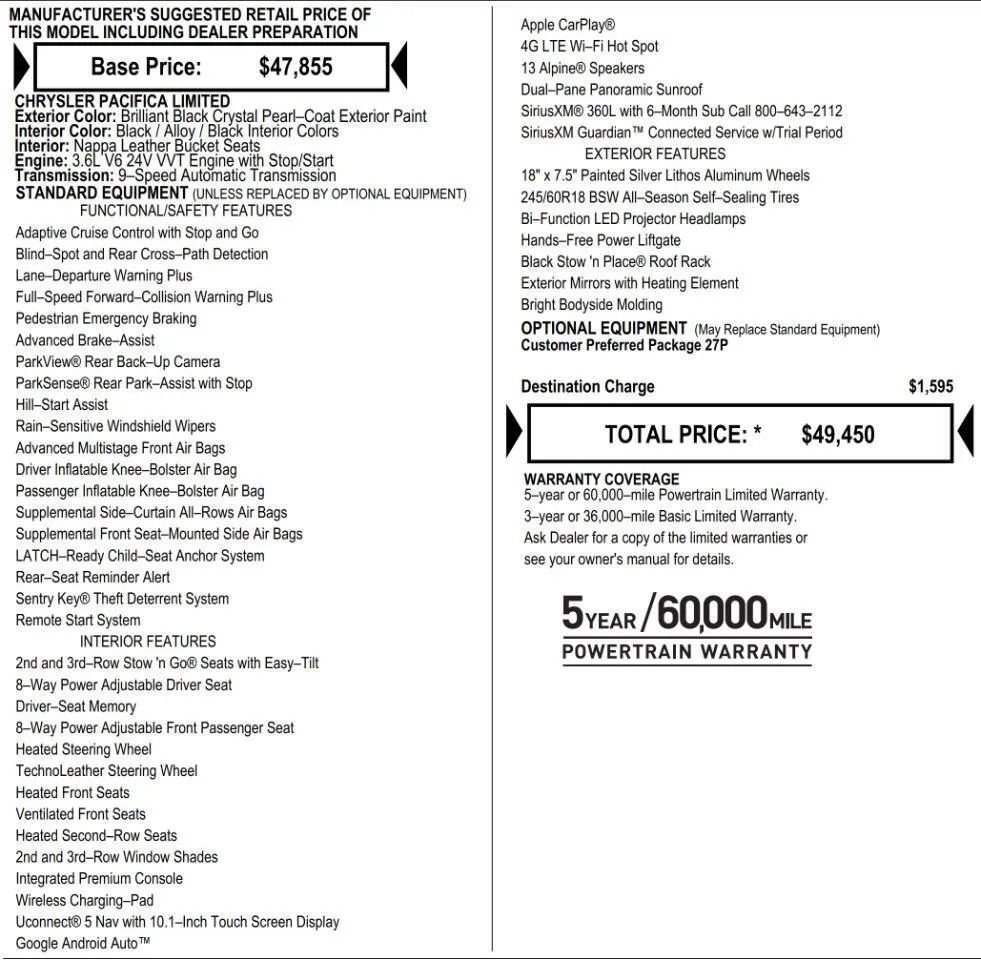 Used 2023 Chrysler Pacifica Limited FWD image 9