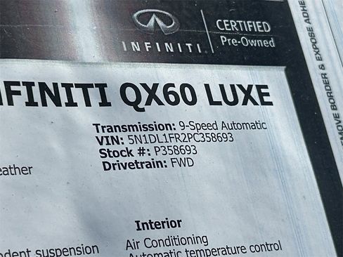 Certified 2023 INFINITI QX60 Luxe w/ Cargo Package image 37