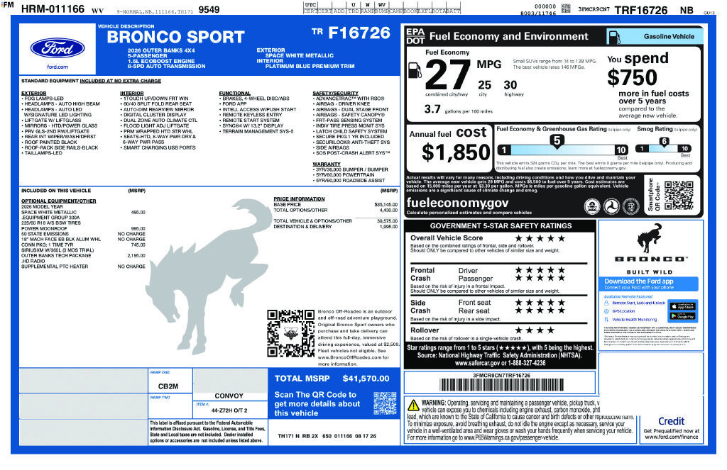 New 2026 Ford Bronco Sport Outer Banks w/ Outer Banks Tech Package+ AWD/4WD image 6