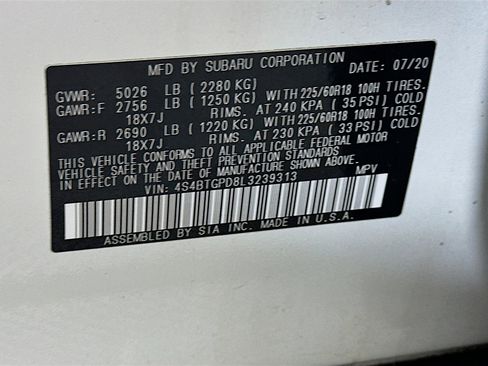 Used 2020 Subaru Outback Touring XT AWD/4WD image 12