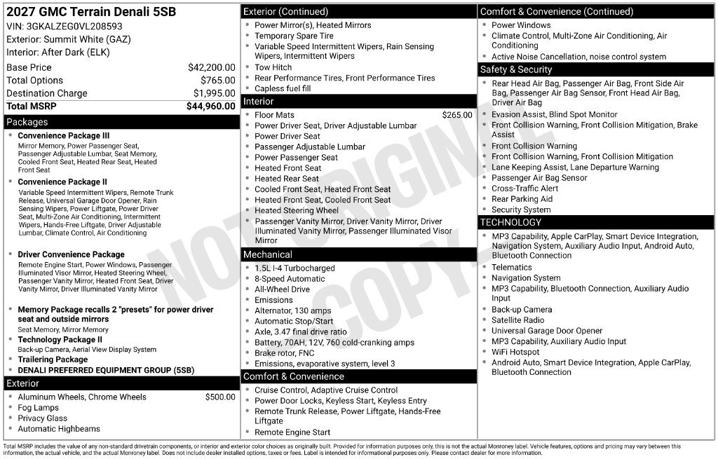 New 2027 GMC Terrain Denali AWD/4WD image 44