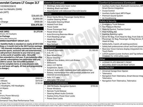 Used 2013 Chevrolet Camaro LT w/ RS Package image 17