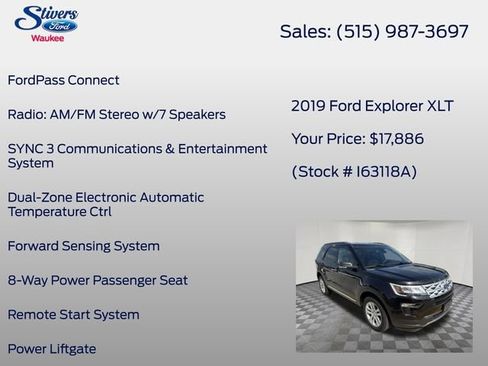 Used 2019 Ford Explorer XLT w/ Equipment Group 202A AWD/4WD image 27