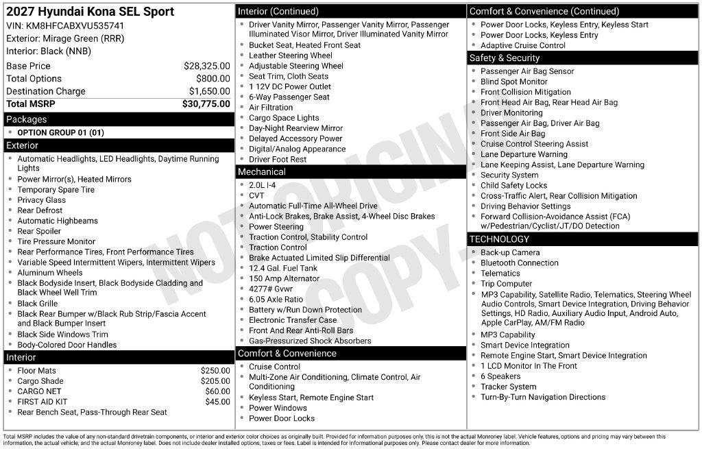 New 2027 Hyundai Kona SEL Sport AWD/4WD image 5