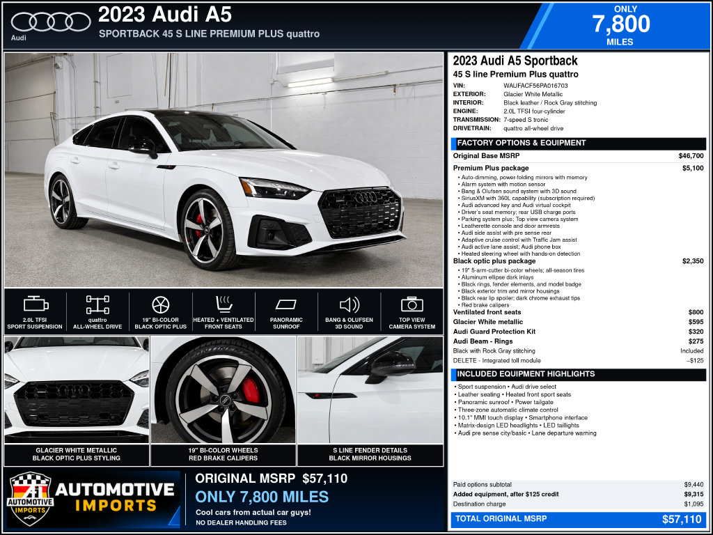 Used 2023 Audi A5 2.0T Premium Plus AWD/4WD image 1