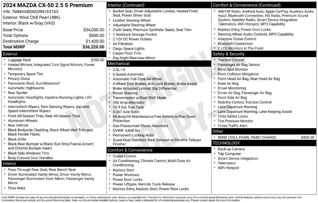 Certified 2024 MAZDA CX-50 AWD 2.5 S w/ Premium Package image 9