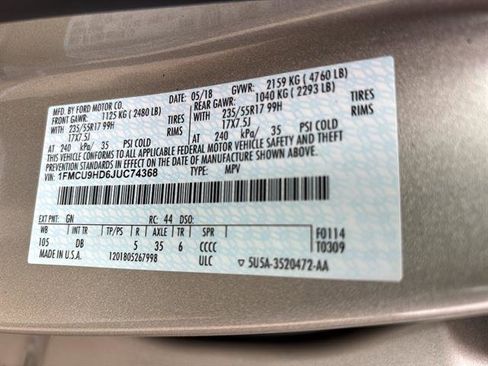 Certified 2018 Ford Escape SEL image 21