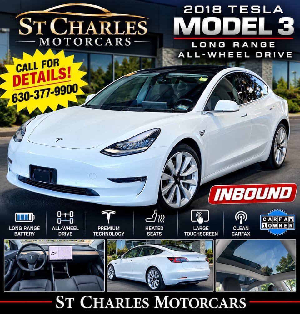 Used 2018 Tesla Model 3 Long Range AWD/4WD image 1