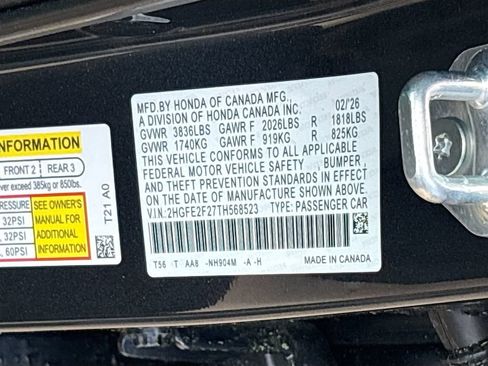 New 2026 Honda Civic LX image 36