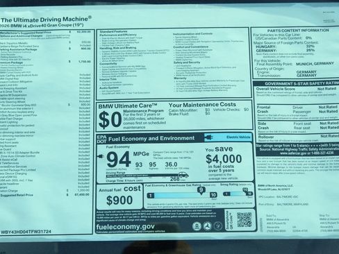 New 2026 BMW i4 xDrive40i w/ Premium Package AWD/4WD image 2