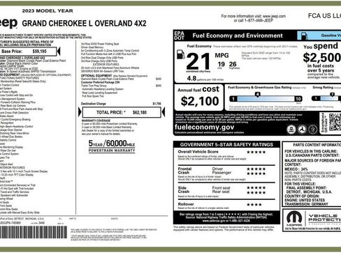 Used 2023 Jeep Grand Cherokee L Overland w/ Trailer Tow Group (B) image 4