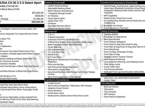 New 2026 MAZDA CX-30 AWD 2.5 S w/ Select Sport Pkg image 33