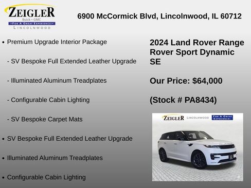 Used 2024 Land Rover Range Rover Sport Dynamic SE AWD/4WD image 6