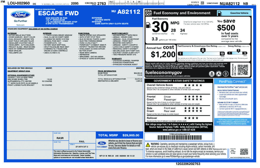 Used 2022 Ford Escape SE FWD image 18