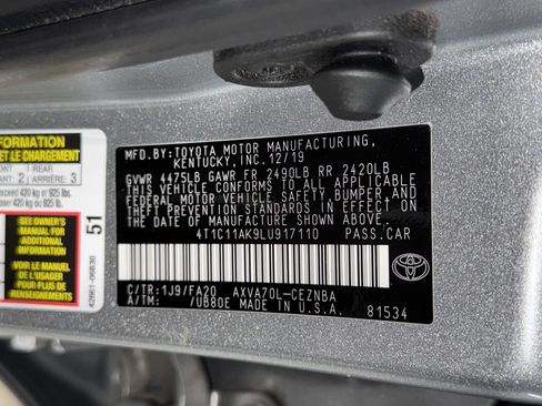 Used 2020 Toyota Camry LE FWD image 37