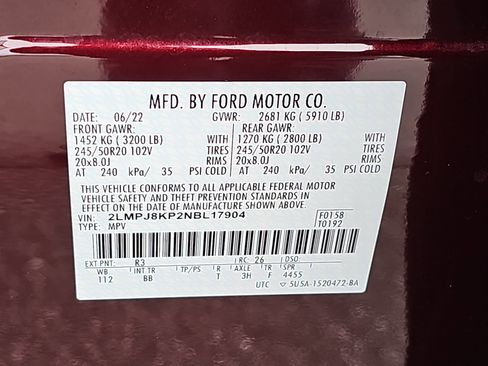 Used 2022 Lincoln Nautilus Reserve w/ Equipment Group 201A image 34