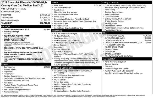 Used 2023 Chevrolet Silverado 3500 High Country w/ Z71 Off-Road Package AWD/4WD image 25