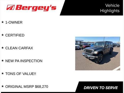 Certified 2025 Jeep Wrangler Unlimited Rubicon 4xe w/ Safety Group image 5