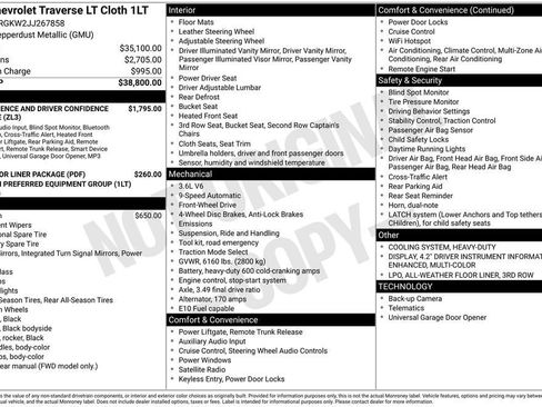 Certified 2018 Chevrolet Traverse LT FWD image 11