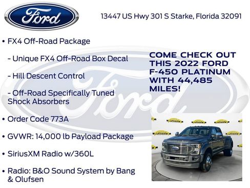 Certified 2022 Ford F450 Platinum w/ FX4 Off-Road Package image 22