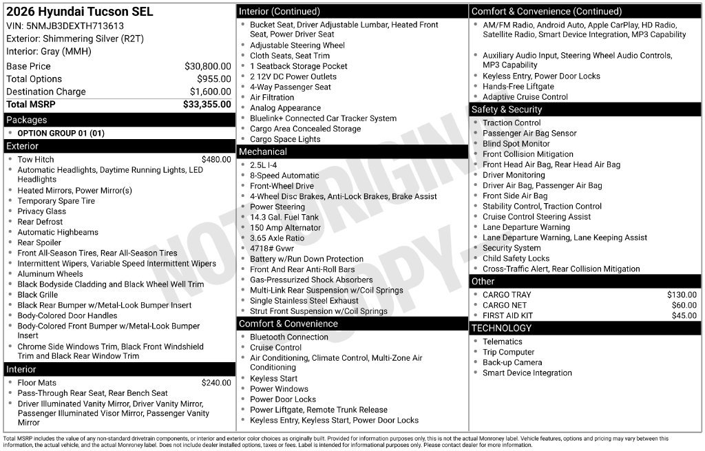 Certified 2026 Hyundai Tucson SEL Plus FWD image 33