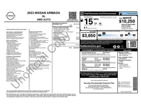 Certified 2023 Nissan Armada SL w/ Captain's Chairs Package AWD/4WD image 2