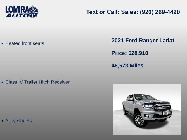 Used 2021 Ford Ranger Lariat w/ Trailer Tow Package AWD/4WD image 21