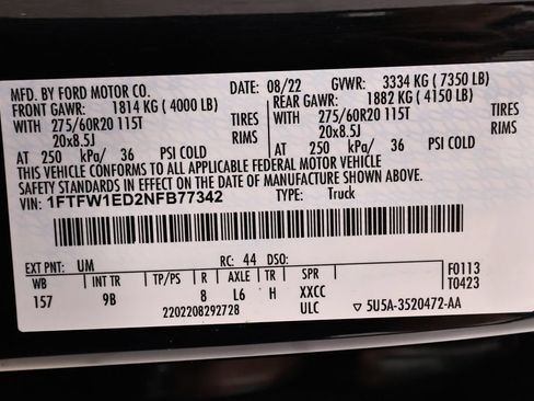 Certified 2022 Ford F150 Platinum w/ Equipment Group 701A High AWD/4WD image 52