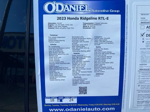 Used 2023 Honda Ridgeline RTL-E image 33