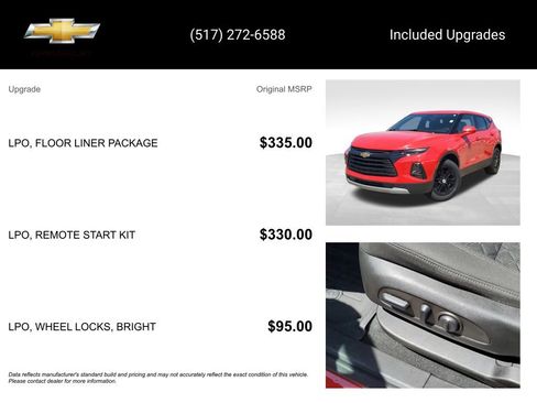 Certified 2022 Chevrolet Blazer LT w/ LPO, Floor Liner Package FWD image 15
