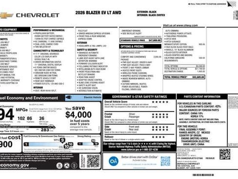 New 2026 Chevrolet Blazer EV LT AWD/4WD image 2