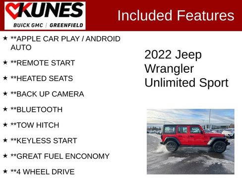 Used 2022 Jeep Wrangler Unlimited Sport image 2