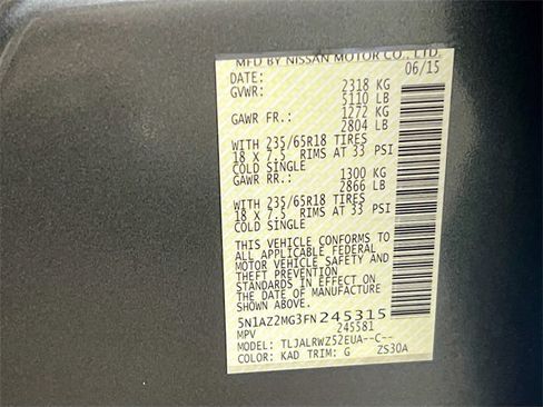 Used 2015 Nissan Murano SL w/ SL Technology Package image 34