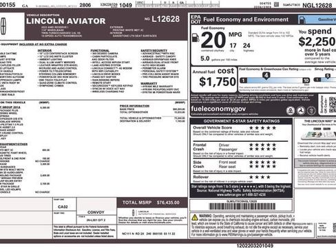 Used 2022 Lincoln Aviator Reserve w/ Equipment Group 201A AWD/4WD image 1