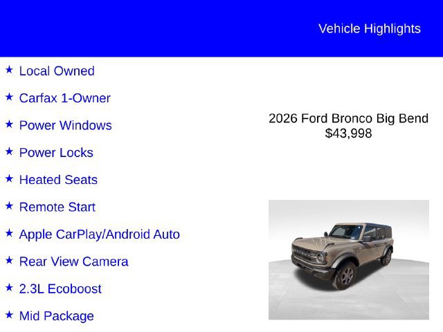 Used 2026 Ford Bronco Big Bend AWD/4WD image 2