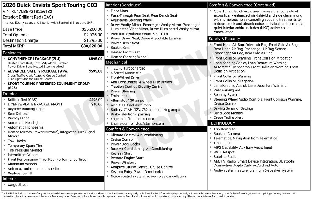 New 2026 Buick Envista Sport Touring w/ Convenience I Package FWD image 5