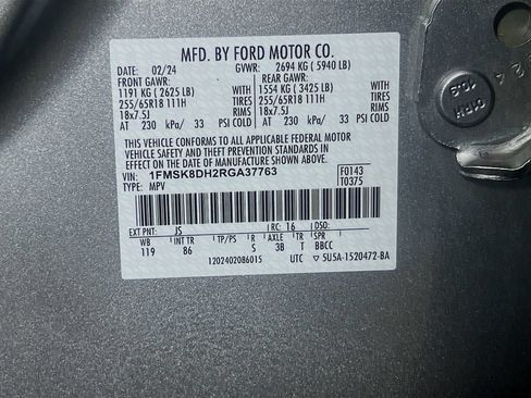 Certified 2024 Ford Explorer XLT AWD/4WD image 33