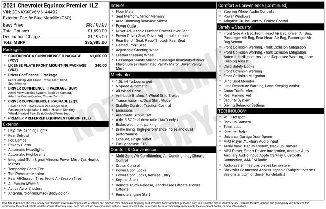Used 2021 Chevrolet Equinox Premier AWD/4WD image 8