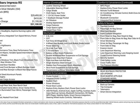 New 2026 Subaru Impreza RS image 6