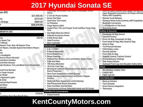 Used 2017 Hyundai Sonata SE FWD image 1
