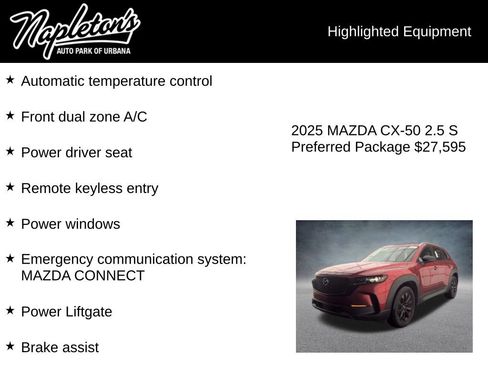 Used 2025 MAZDA CX-50 AWD 2.5 S w/ Preferred Package image 3