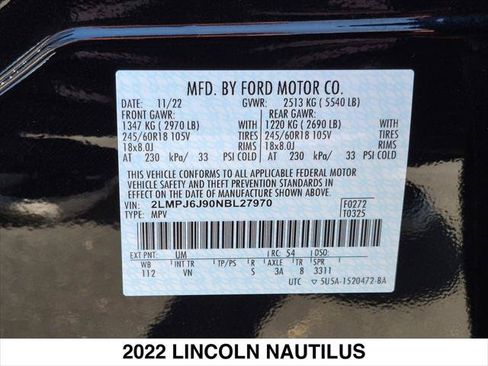 Certified 2022 Lincoln Nautilus FWD image 28