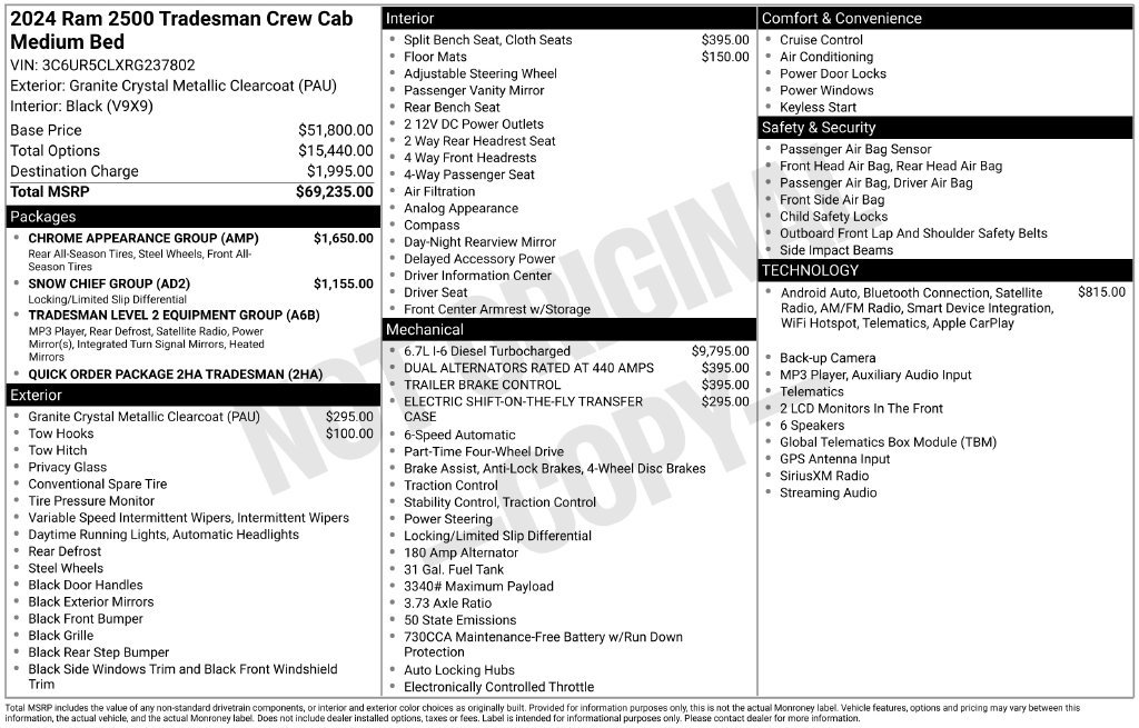 Used 2024 RAM 2500 Tradesman w/ Chrome Appearance Group AWD/4WD image 30