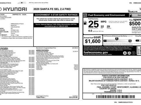 Used 2020 Hyundai Santa Fe SEL w/ Convenience Package image 4