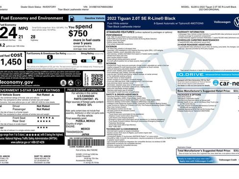 Used 2022 Volkswagen Tiguan SE R-Line AWD/4WD image 3