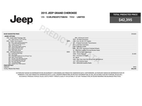 Used 2015 Jeep Grand Cherokee Limited w/ Trailer Tow Group IV AWD/4WD image 2