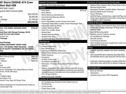 Used 2022 GMC Sierra 2500 AT4 w/ Gooseneck/5TH Wheel Package AWD/4WD image 43