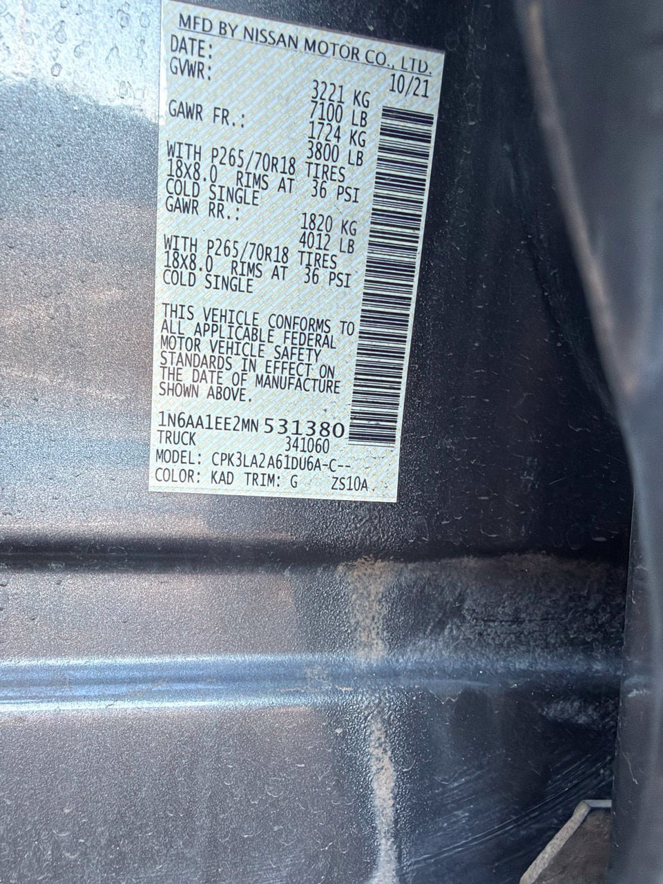 Certified 2021 Nissan Titan S w/ S Utility Package RWD image 9